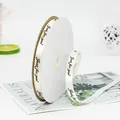 Nastro di raso beige stampato Just for You per confezioni regalo e decorazioni floreali - Stampa Just For You / Bianco Sporco Con Lettere Marroni