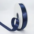 Rouleau de ruban de satin polyester bleu marine de 2,5 cm pour emballage de cadeaux - Bleu foncé