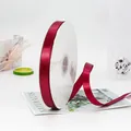 Deep burgundy high-density polyester satin ribbon roll for gift box packaging - 1.5cm x 91m / Burgundy