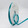 Pauwblauw 1cm polyester satijnen lint voor bloemenverpakkingen en geschenkdoos - Standaard Lange Spoel / Teal