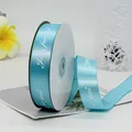 Light blue 2.5cm satin ribbon with white Just for you printed text for gift wrapping - Just For You / Sky Blue