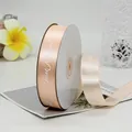 Champagne 'Just for you' printed satin ribbon roll for gift wrapping and floral decor - Just For You / Champagne Pink
