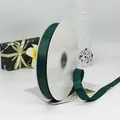 Dark green grosgrain ribbon roll with ribbed texture for gift wrapping and flower packaging - 2cm Wide 91m Long / Dark Green