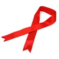 Vibrant red satin ribbon with swallowtail cut ends on a clean white background - Blank Style / 40x5cm