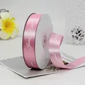 Pink satin ribbon with Just for you print, 2.5cm wide for gift wrapping decor - Just For You / 2.5cm x 45m / Medium Pink (181#)