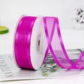 Fuchsia 22mm Chiffonband mit Satinkanten für Geschenkverpackungen und Floristik - Mittlere Breite / Rosarot