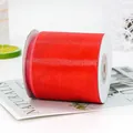 Leuchtend rotes Chiffon-Organzaband auf Rolle für Geschenke und Blumendekoration - Breite Version / Rot