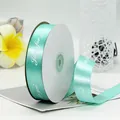 2.5cm mint green satin ribbon with white Just for you print for gift wrapping - Just For You / 2.5cm x 45m / Tiffany Blue (53#)