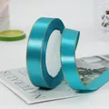Nastro di raso blu pavone con bordo dorato per confezioni regalo di lusso e artigianato - Blu-Verde