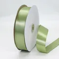 Sage green satin ribbon roll with smooth silk finish for elegant floral gift wrapping - Long Roll / 3cm x 91m / Sage Green