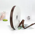 Nastro grosgrain marrone largo 1,5 cm con trama a costine per confezioni regalo fai-da-te - Caffè Scuro