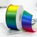 Ruban satin arc-en-ciel dégradé en polyester pour emballage cadeau et artisanat - 4 cm x 22 m