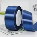 Nastro di raso blu navy con bordo dorato 4cm per confezioni regalo e decorazioni - Blu scuro