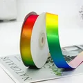 Ruban de satin dégradé arc-en-ciel en polyester pour DIY et emballage cadeau - 2 cm x 22 m