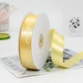 Bright yellow satin ribbon with white Just for you print for gift wrapping and DIY - Just For You / 2.5cmx45m/Roll / Light gold