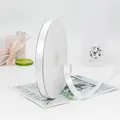 Single roll of premium white polyester satin ribbon for elegant gift wrapping and DIY crafts - Satin Style / White