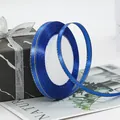 Blue 0.6cm satin ribbon with gold stitched edges for elegant gift packaging - 40# Royal Blue