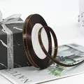 0.6cm coffee satin ribbon with gold stitched edges for gift wrapping and bows - 32# Coffee