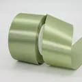 Roll of 5cm sage green satin ribbon for gift wrapping and wedding crafts - Short Roll / 5cm x 22m / Sage Green
