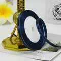 Deep blue satin ribbon roll with gold edges for gift wrapping and wedding favors - 38# Dark Blue