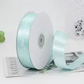 Mint green satin ribbon roll with Just for you print for elegant gift packaging - Just For You / 2.5cmx45m/Roll / Light Blue