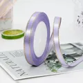 Lavender satin ribbon with gold metallic edge, 1cm wide spool for gift wrapping - Light Purple