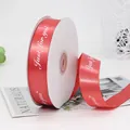 Red satin ribbon with white Just for you print for elegant gift wrapping - Just For You / 2.5cmx45m/Roll / Watermelon red
