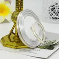 Roll of white satin ribbon with gold metallic edge for luxury gift wrapping and wedding decor - White