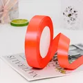 Cinta de raso de poliéster de alta densidad en color naranja coral vibrante - Rojo Anaranjado