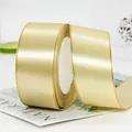 Ruban de satin doré champagne avec bordure dorée pour emballage cadeau et gâteaux - Or Champagne