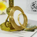 Single roll of 0.6cm gold metallic edge ribbon for gift wrapping and DIY crafts - 156# Rich Gold