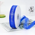 Royal blue organza Happy Birthday ribbon for cake packaging and party decoration - Happy Birthday / Royal Blue