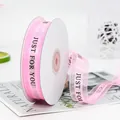 Pink sheer organza ribbon with Just For You print for gift wrapping and DIY crafts - Just For You / Pink