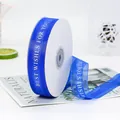 Royal blue 2.2cm ribbon with Happy Birthday text on decorative organza and satin spool - Royal Blue