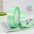 Rol mintgroen enkelzijdig satijnlint van polyester voor cadeauverpakking en decoratie - 2.5cm Breed x 22m Lang / Lichtgroen