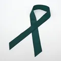 Dark green grosgrain ribbon with ribbed texture folded on a white background - Ribbed Style / Dark Green