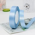 Cinta de raso azul claro de 2 cm para envolver regalos y decoración floral - Aguamarina