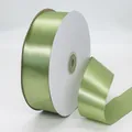 Polished 4cm sage green satin ribbon roll for gift wrapping and cake decoration - Long Roll / 4cm x 91m / Sage Green