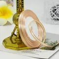 0.6cm champagne pink satin ribbon with gold stitched edges for gift wrapping - 07# Champagne Pink