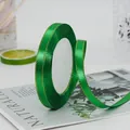 Emerald green satin ribbon roll with metallic gold edges for gift wrapping and DIY crafts - Green