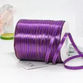 Deep purple 0.6cm satin ribbon roll with gold edges for luxury gift packaging - Purple with Gold Trim