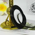 0.6cm black satin ribbon roll with gold metallic edges for gift wrapping and DIY crafts - Black