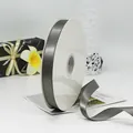Roll of premium silver gray 2cm double-sided polyester satin ribbon for gift wrapping - Silver (017#)