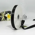 Rouleau de ruban de satin noir haute densité de 2 cm pour cadeaux et bricolage DIY - Noir (030#)