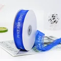 2.2cm dark blue Just For You printed organza ribbon for DIY gift wrapping and packaging - Just For You / Sapphire Blue