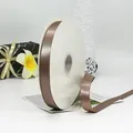 2cm brown double-sided polyester satin ribbon roll for gift wrapping and DIY crafts - Bean Sand (814#)