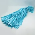 Sky blue satin ribbon set with glossy finish and swallowtail cut ends for packaging - Satin Style / Sky Blue