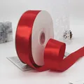 Dieprood satijnen lint met gouden foliepatroon voor bruiloftsgeschenkdoos decoratie - 4.4cm x 91m