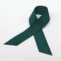 Dark green grosgrain ribbon with textured ribs and diagonal cut for gift wrapping - Ribbed Style / Dark Green