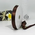 Nastro di raso di poliestere marrone scuro per confezioni regalo e decorazioni nuziali - Double Sided Satin Style / Caffè